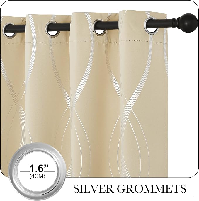 NICETOWN Kitchen Blackout Curtain Panels, Stone Blue, 34 by 54 Inch, Window - Image 3