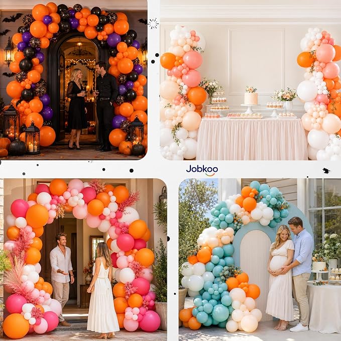 Jobkoo Orange Balloons 12 Inch - Image 7