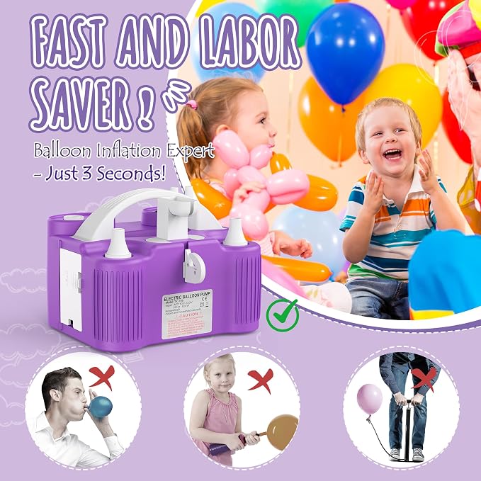 4-in-1 Electric Balloon Pump Triple Nozzles - Image 4