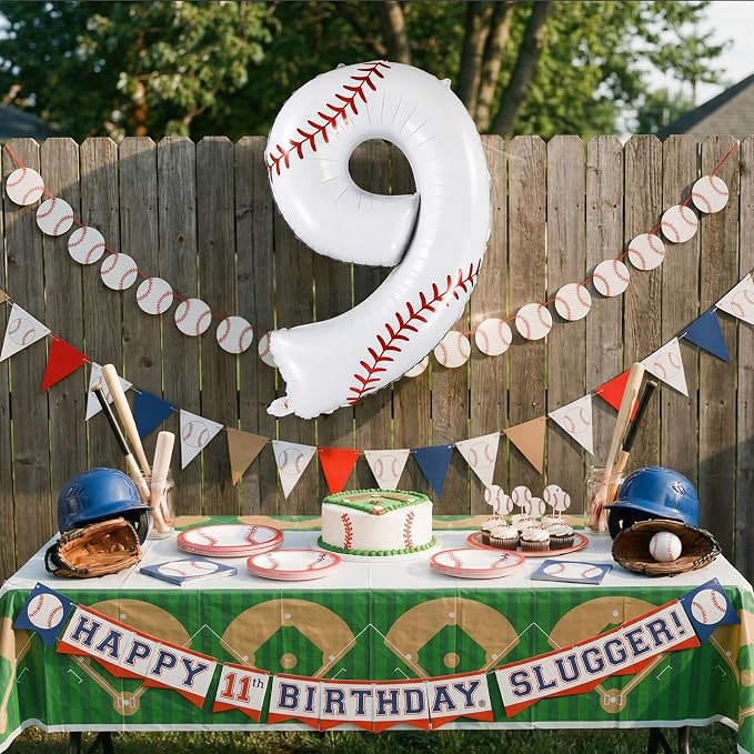 Jenaai Baseball Number 9 Balloons 40 Inch Baseball Theme Birthday Party - Image 5