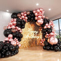 Rose Gold and Black Balloon Arch Kit, ADOINBY 140Pcs Metallic Rose Gold Black by ADOINBY