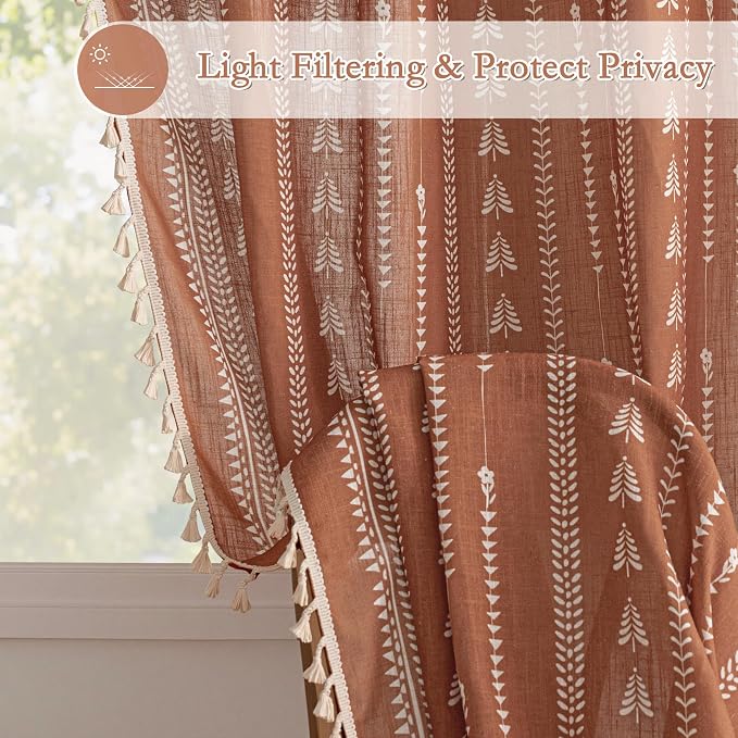 Boho Terracotta Curtains - Image 2