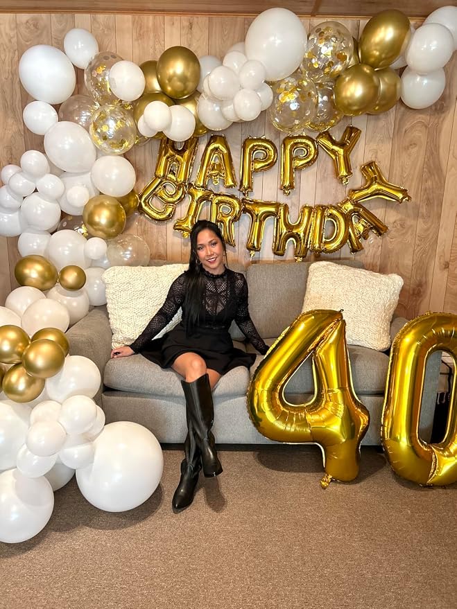 Number Balloon Gold Number 4 for 4 14 Birthday Party Decorations, 40 Inch | - Image 4