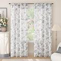 Floral Sheer Curtains 72 Inch Length 2 Panels, Farmhouse Light Filtering by Lajode