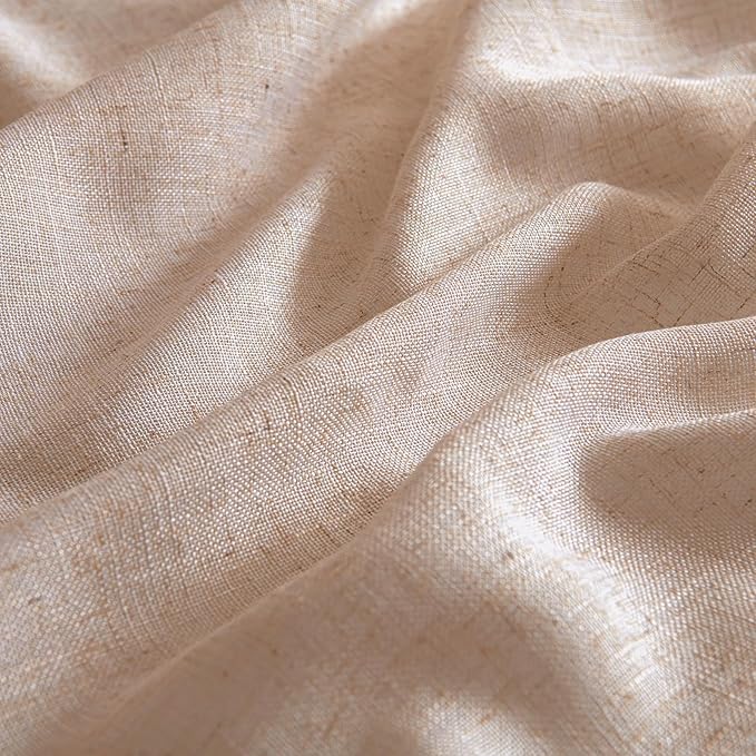 MIULEE Natural Beige Linen Curtains 52x84 Inch - Image 4
