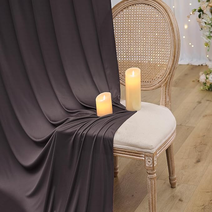 10×12ft Wrinkle Free Brown Backdrop Curtain - Image 6