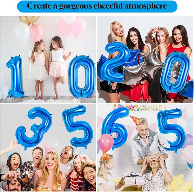 Number 5 Balloons for 5th Birthday Party Decorations, 0-100 Large No.5 Balloons - Image 7