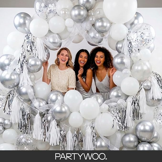 PartyWoo White Balloons 100pcs Different Sizes of 36 18 12 10 5 Inch | 36 18 12 - Image 6