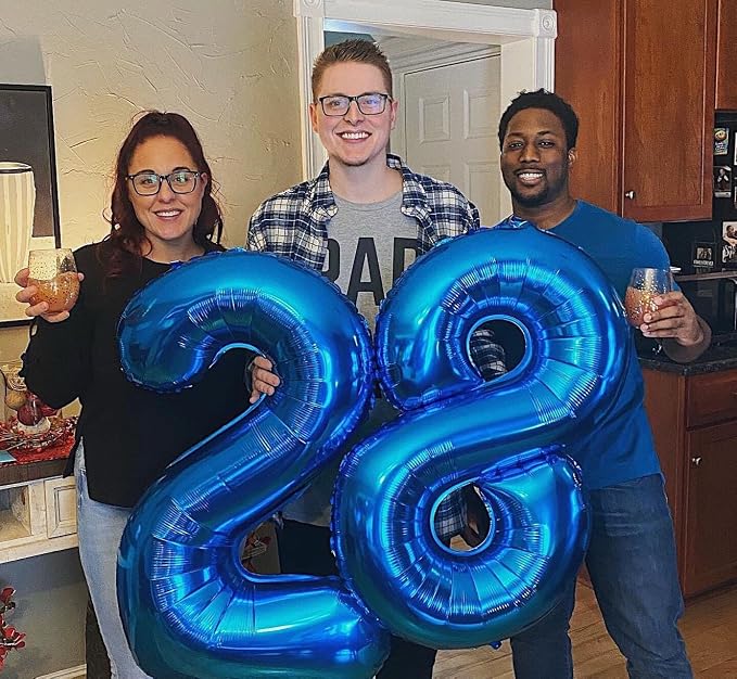 40 Inch Navy Blue Number 6 Balloon, 6th Blue Birthday Party Decorations | 40 - Image 4