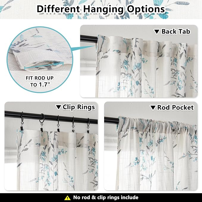 MYSKY HOME Living Room Curtains 108 Inch Long - Image 4