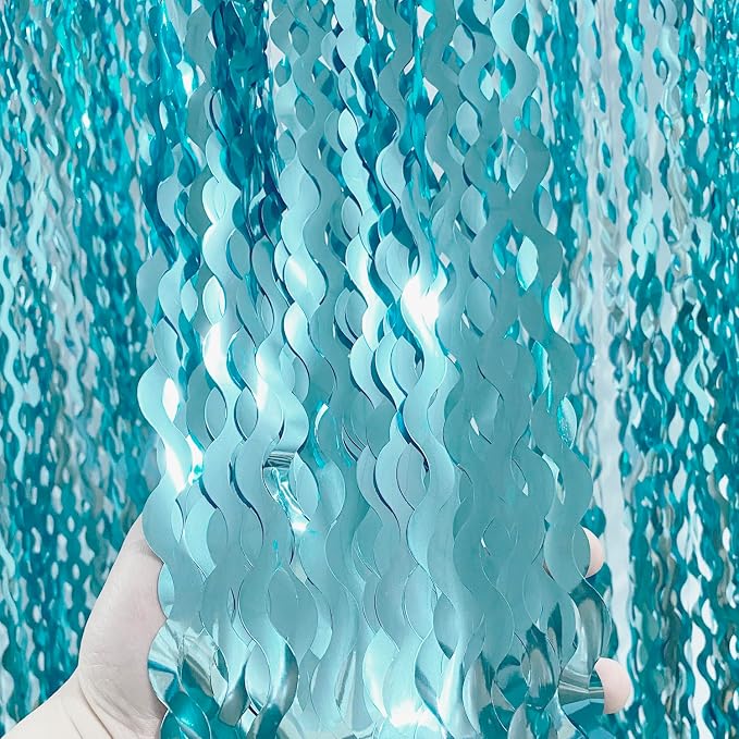 GOER 3.2 ft x 6.5 ft Metallic Tinsel Foil Fringe Curtains Party Photo Backdrop by GOER