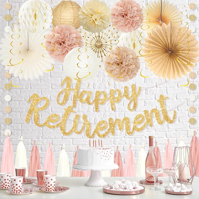 Roetyce Retirement Party Decorations Women Men, Blush Pink Happy Retirement | - Image 5