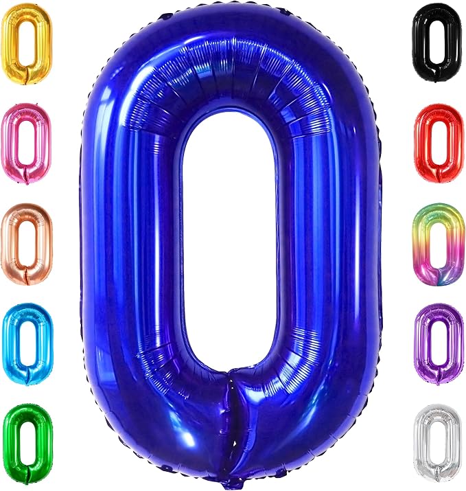 KatchOn Navy Blue Number 0 Balloon 40 Inch | 0 Navy Blue Balloons, 0 Navy Blue by KatchOn
