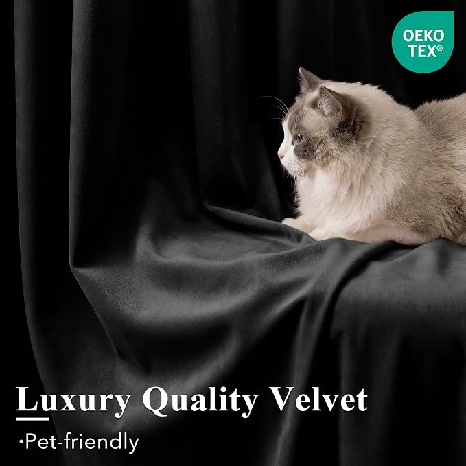Extra Long Black Velvet Curtains - Image 5