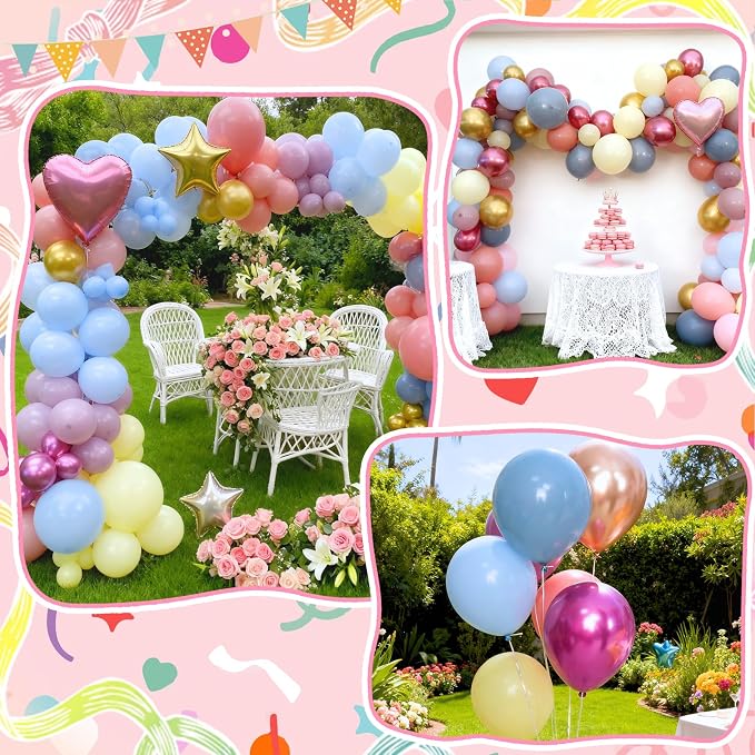 Pastel Balloons, Spring Balloons 50pcs 12 Inch Magenta Macaron Pastel Yellow - Image 7