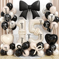 Beige Number 15 Balloon 40 Inch, Double Stuff Pearl White Black Cream Latex by Jobkoo
