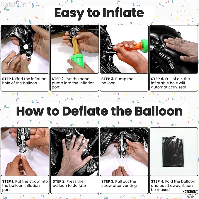 KatchOn Black Number 3 Balloon 40 Inch, 3rd Birthday Decorations - Image 5
