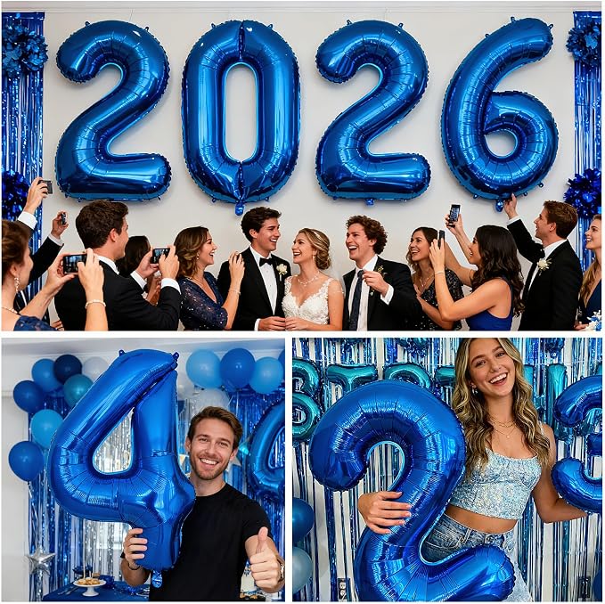 40 Inch Navy Blue 1 Balloon for 1st Birthday Party, Helium Giant Foil Number 1 - Image 8