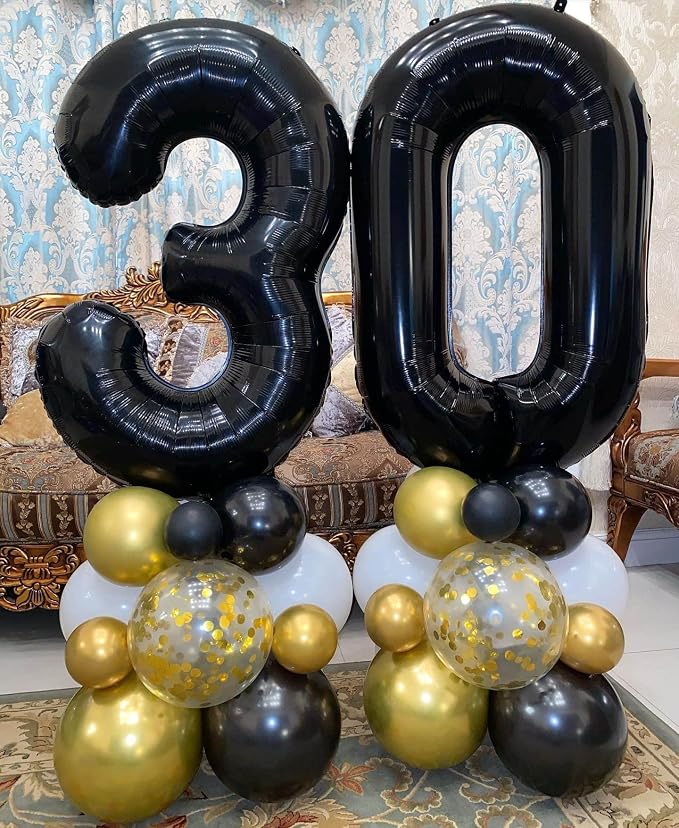 40 Inch Black 11 Balloons Giant Number 11 Balloons Black 11 Birthday Balloons - Image 6