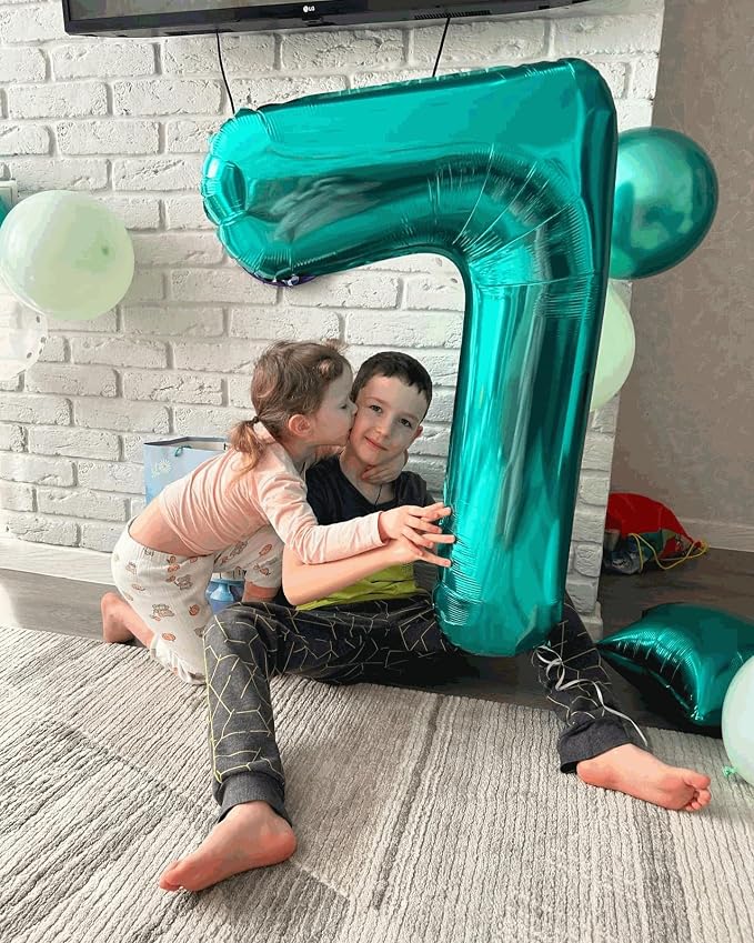 0 Balloon - Teal Birthday Number Balloons, 40 Inch Decorations Men Women | Teal - Image 4