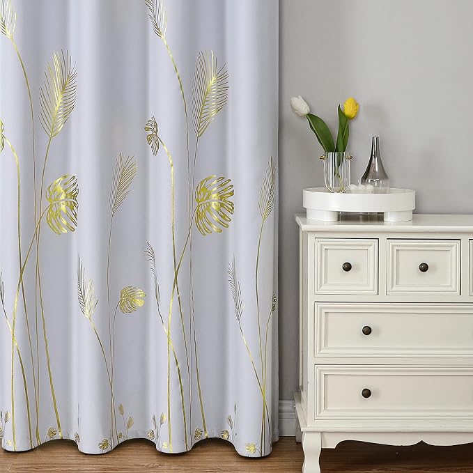 Greyish White Curtains for Bedroom 63 Inches Length Thermal Insulated Window - Image 2