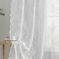 FINECITY White Floral Lace Curtains by FINECITY