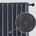 MIULEE Patterned Farmhouse Linen Curtains, Back Tab by MIULEE