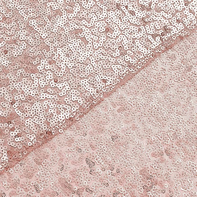 Sugargirl Rose Gold Sequin Backdrop Curtain 3 Panels 2FTx8FT Glitter Rose Gold - Image 8