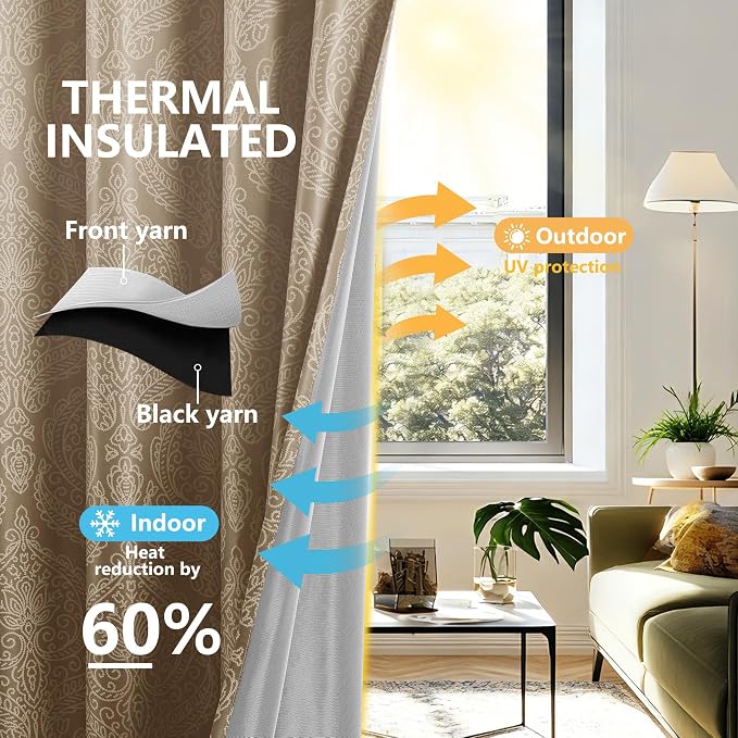 DWCN 100% Blackout Curtains for Bedroom 84 Inch Long - Image 3