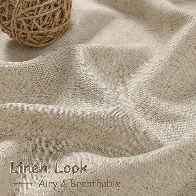 Taupe Burlywood Linen Curtains 84 Inch Length - Image 4
