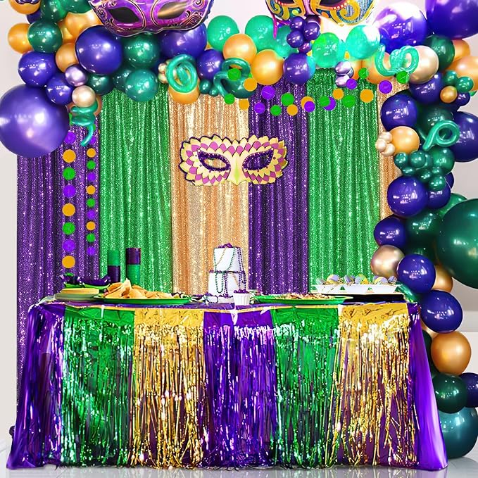 Gold Sequin Backdrop Drapes 4 Panels 2FTx8FT Glitter Backdrop Curtains | - Image 7