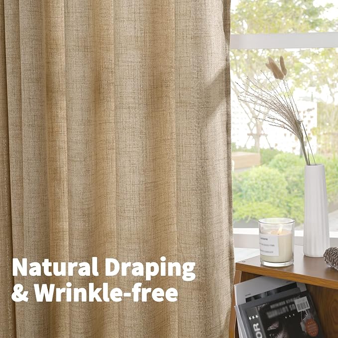 YoungsTex Burlap Linen Curtains 72 Inch Length - Image 6
