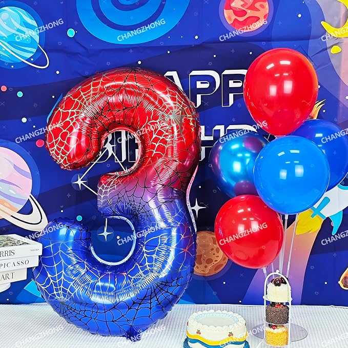 40 In Red And Blue Birthday Theme Large Number 0 Balloon | Giant Large Helium - Image 4