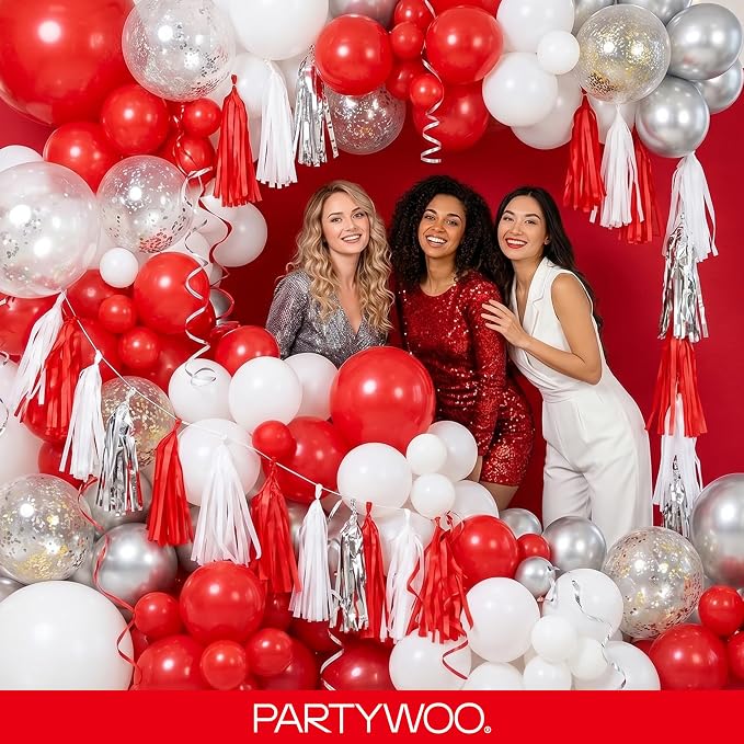 PartyWoo Red Balloons 100pcs Different Sizes of 36 18 12 10 5 Inch | Balloons - Image 5