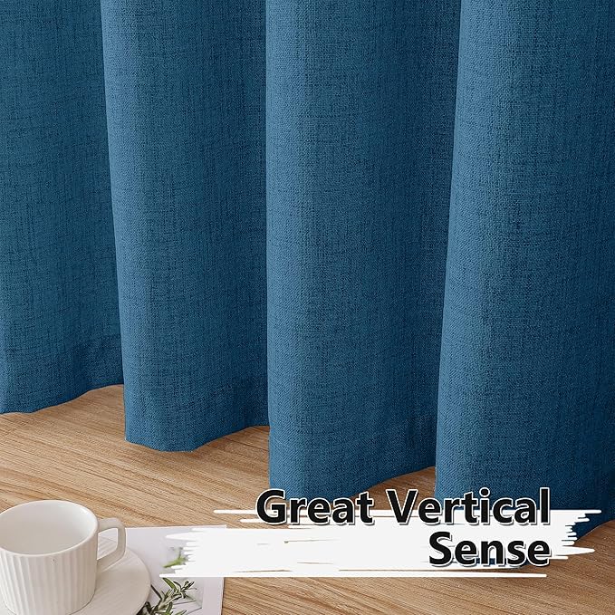 Tollpiz Short Linen Tier Curtains Rod Pocket Semi Sheer Half Kitchen Curtain - Image 4