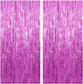 2 Pack Hot Pink Backdrop Curtain Party Streamers Hot Pink Birthday Decorations by KEJ