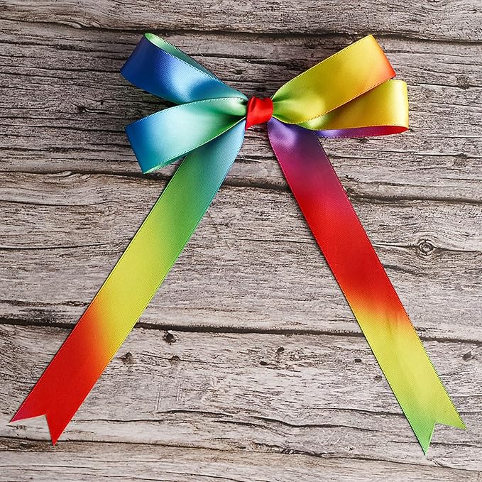 Rainbow Ribbon Satin Ribbon 1 inch Rainbow Satin Ribbons Colored Ribbons - Image 6