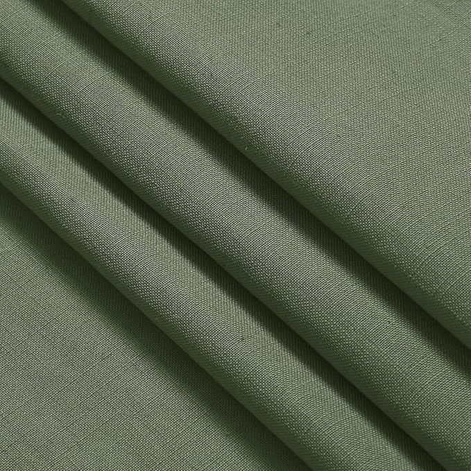 Olive Green Linen Curtains 72 Inches Long 2 Panels Set - Image 7