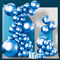 PartyWoo Metallic Blue Balloons 100pcs Chrome Blue Color 36 18 12 10 5 Inch | by PartyWoo