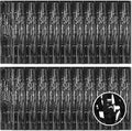 20 Pack Black Foil Curtain 3.2ft x 8.2ft Metallic Tinsel Fringe Streamer by Ohiyoo
