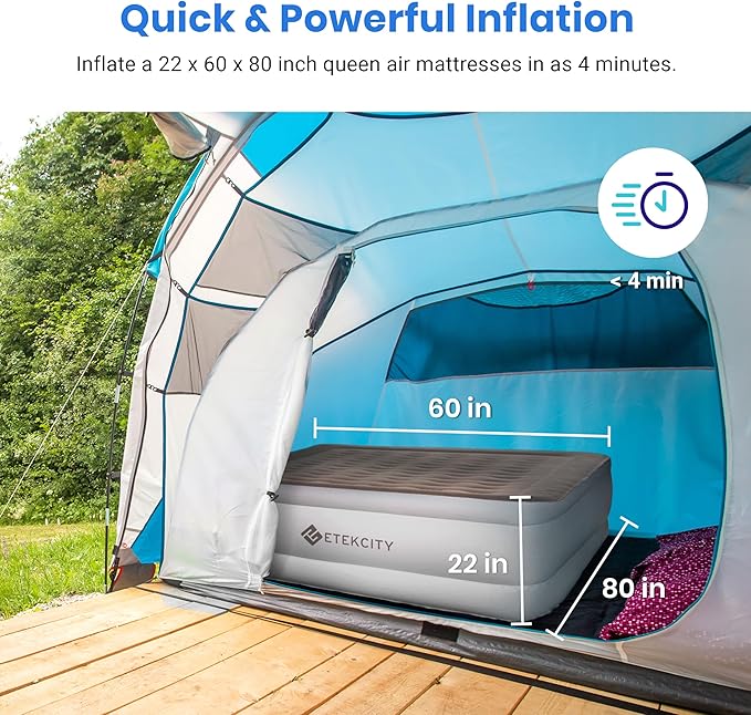 Etekcity Air Pump for Inflatables, Portable Electric Air Mattress Pump - Image 3