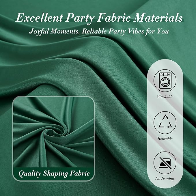 50 ft x 10 ft Wrinkle Free Hunter Green Backdrop Curtain - Image 6