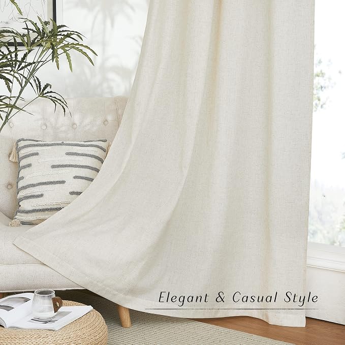 NICETOWN Extra Long Linen Curtains 132 inches Long - Image 6