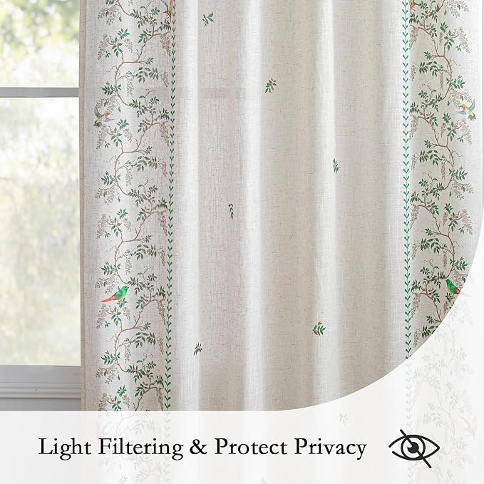MYSKY HOME Boho Linen Blend Curtains 84 inches Long - Image 5