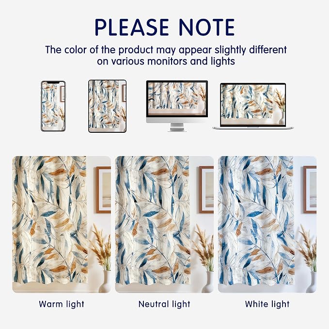 SUBRTEX Light Flitering Curtains 52Wx95L, Room Darkening Vibrant Floral Drapes - Image 7