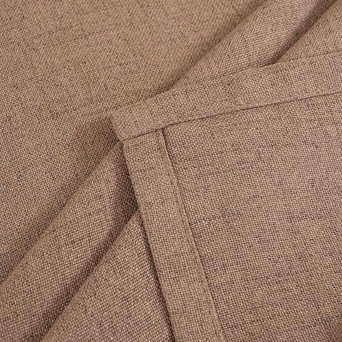 YoungsTex Mocha Brown Linen Curtains 63 Inch Length - Image 9
