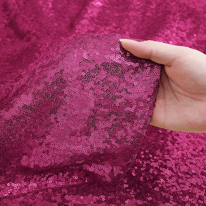 Sugargirl Fuchsia Sequin Backdrop Curtain 4FTx8FT Glitter Fuchsia Background - Image 5