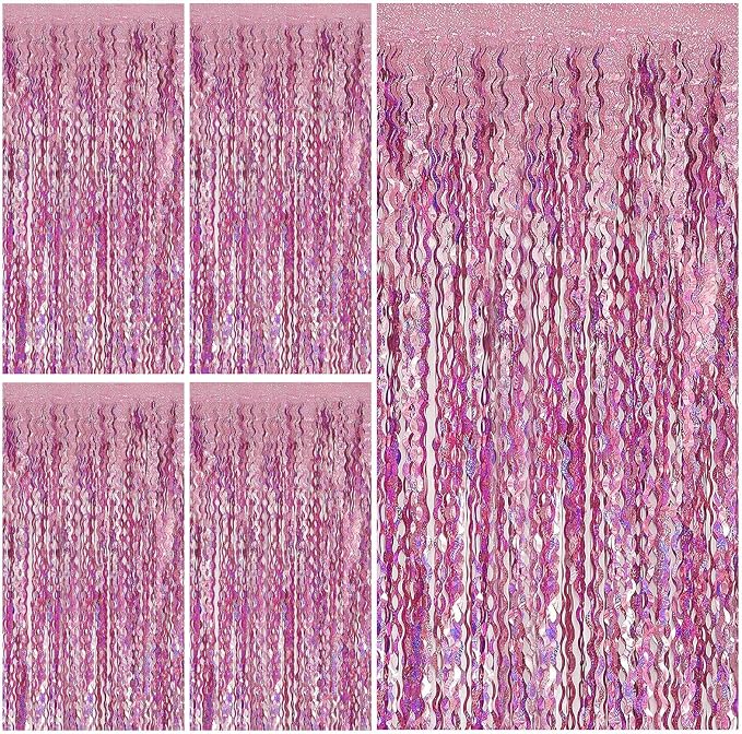 Tinsel Foil Fringe Curtains Wavy Backdrop by BOMSI