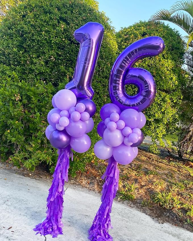 Purple Number 21 Balloon 40 Inch, 21st Birthday Decorations Men Women | Foil - Image 3