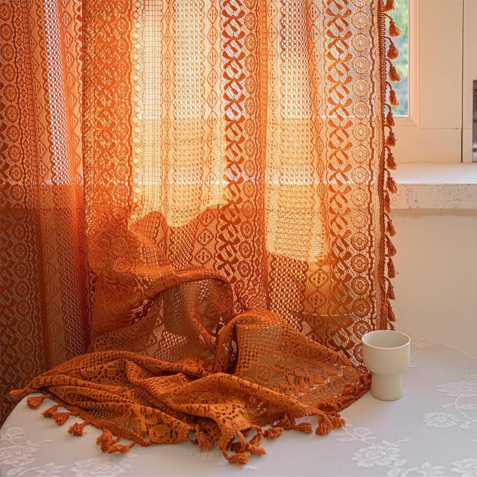 Sutuo Home Terracotta Boho Curtains - Image 8